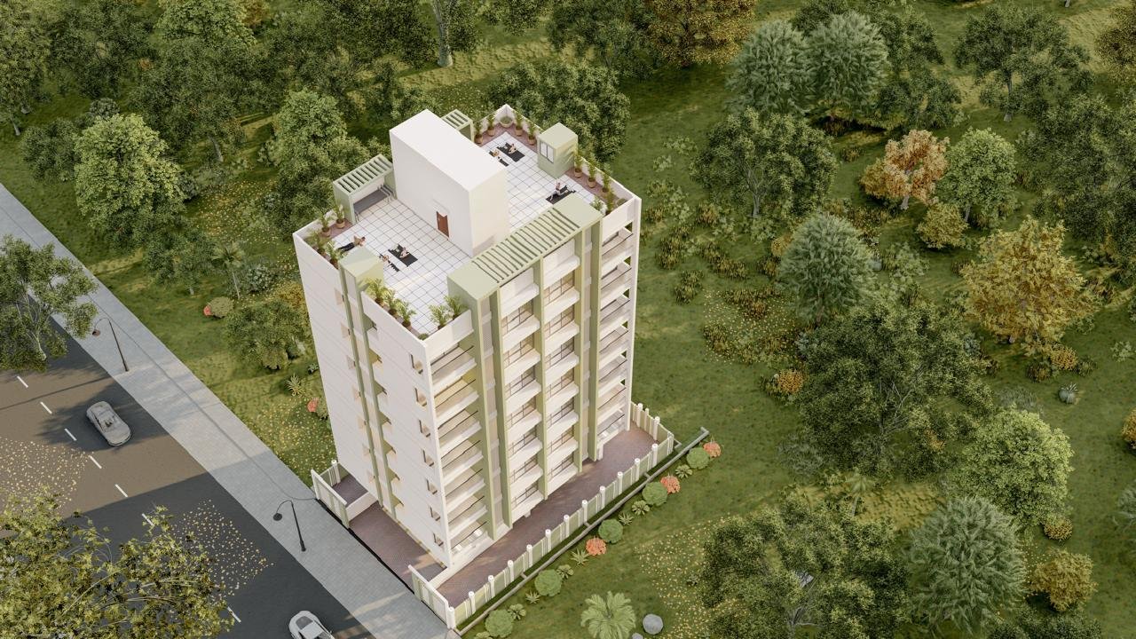 Aerial project render — artistic impression